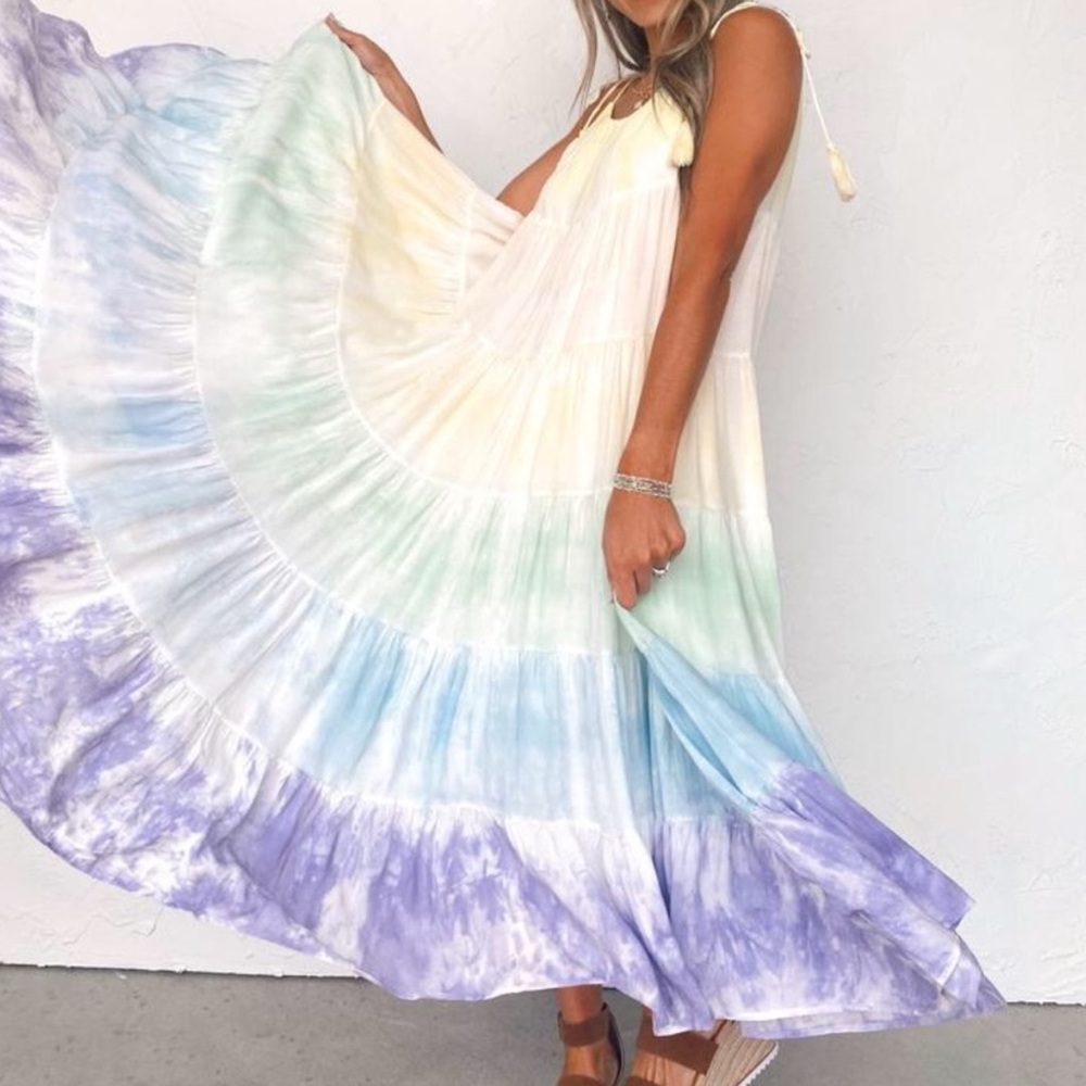 Colorful Tie-Dye Maxi Dress